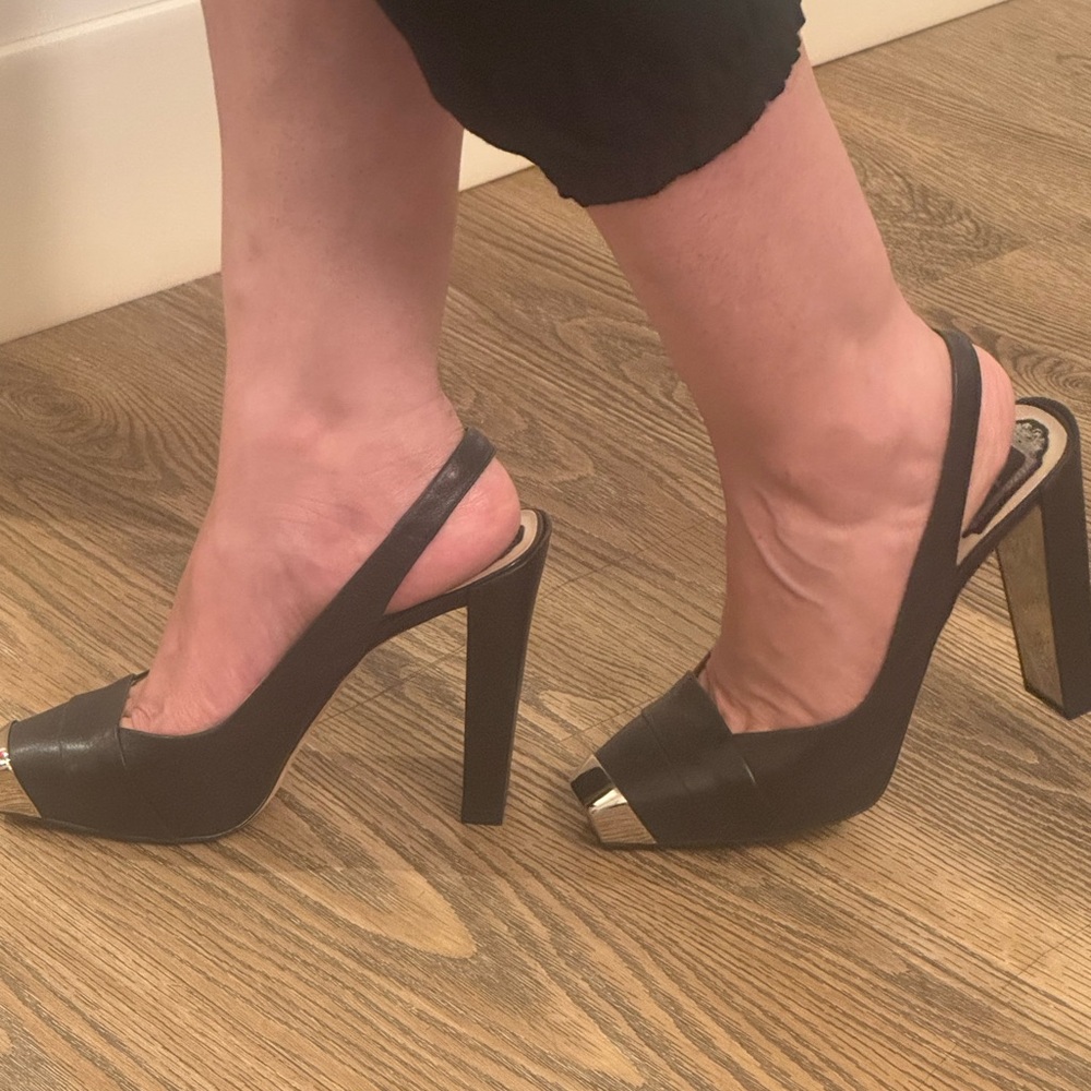 Dior Black and Silver Heels